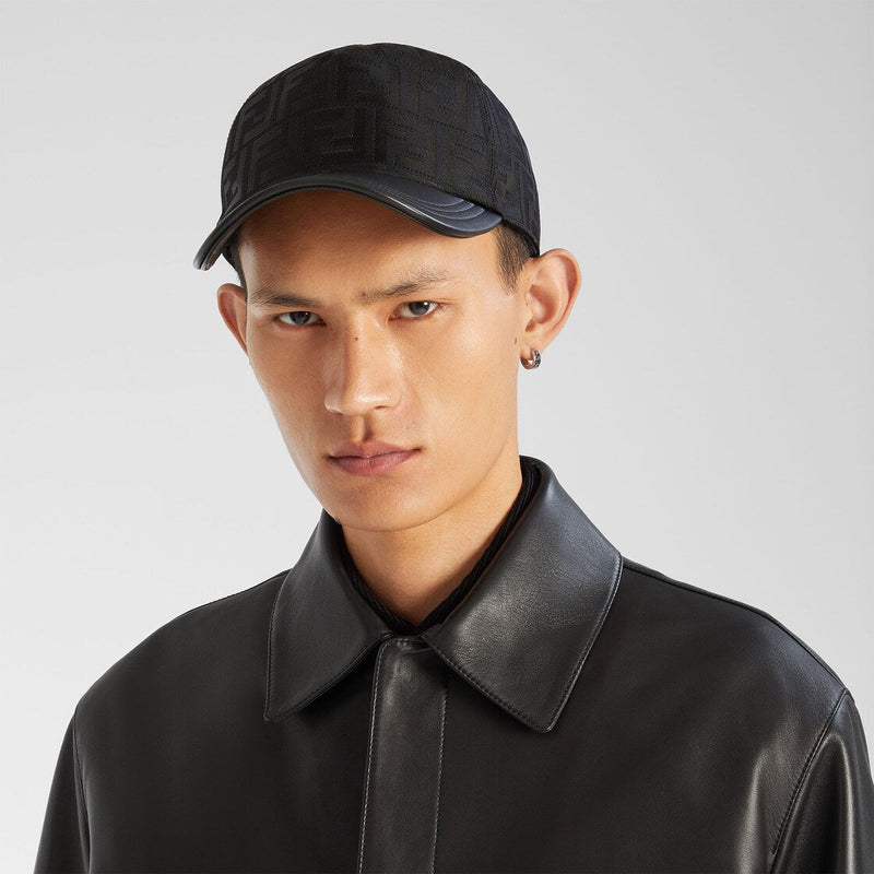 Casquette de baseball en nylon FF jacquard noir – vue 3