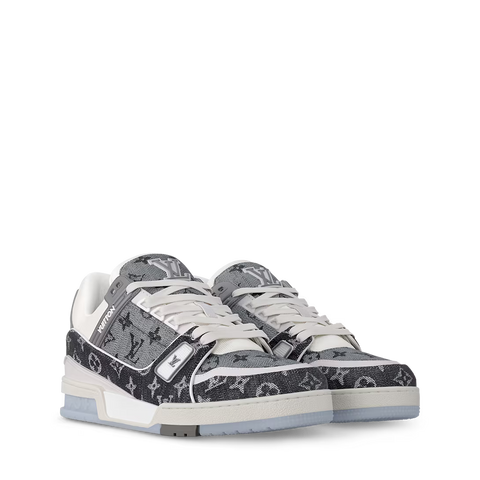 LV Trainer Gris — Denim Semelle Glacée