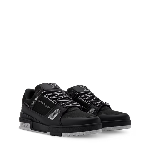 LV Trainer Noir — Textile & Argent
