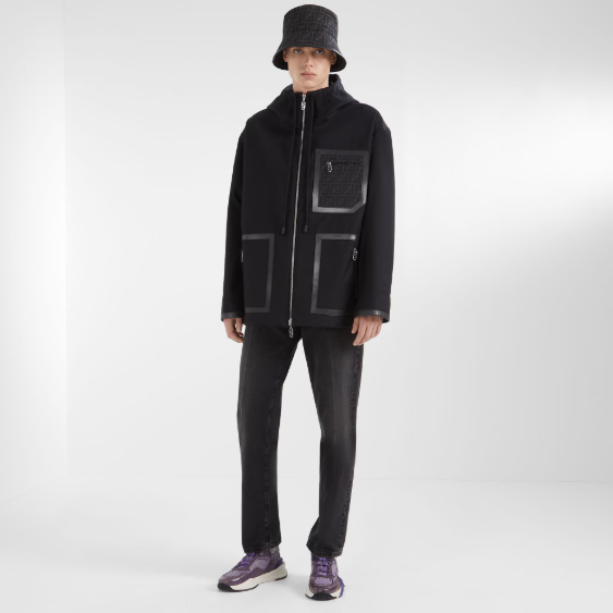 Fendi Chapeau en nylon FF Noir – vue 3