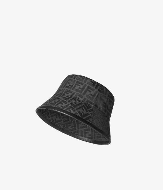 Fendi Chapeau en nylon FF Noir – vue 1