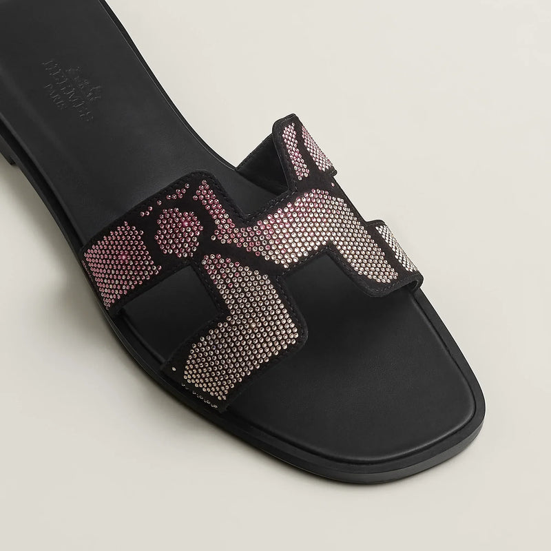 Sandales Oran Noir Et Rose – vue 4