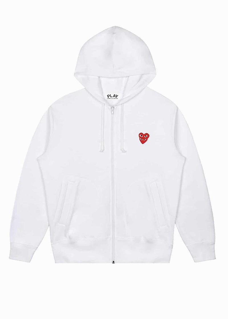 Sweat zippé CDG Avec Capuche Blanc – vue 1