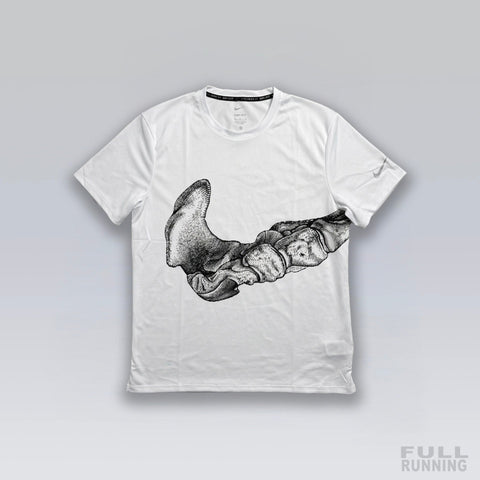 T-shirt de Running Division Squelette "MILER" Blanc