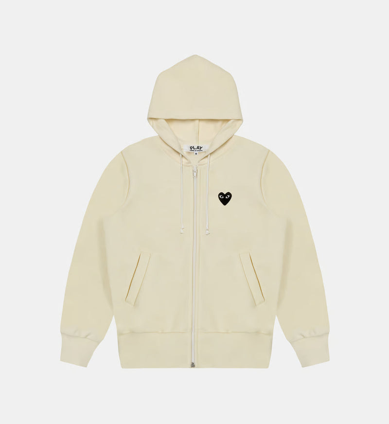 Sweat zippé CDG Avec Capuche Beige – vue 1