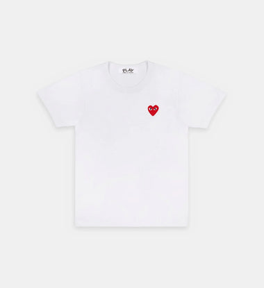 T-Shirt CDG Blanc Logo Rouge