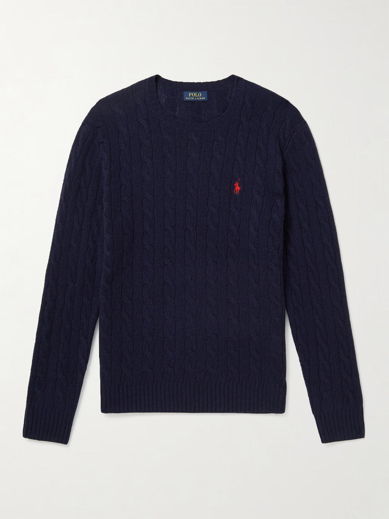 Pull Ralph Lauren En Laine Bleu Marine – vue 1